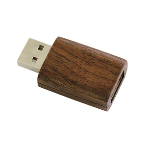 竹木胡桃木USB A环保数据安全保护隐私笔记本电脑充电手机usb数据拦截器。 - Product Image 2