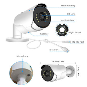 Sistema de cámara de seguridad Poe Kit Fullcolor IP 8MP Sistema de seguridad para el hogar impermeable 4CH Poe Nvr Cámara para exteriores - Product Image 1