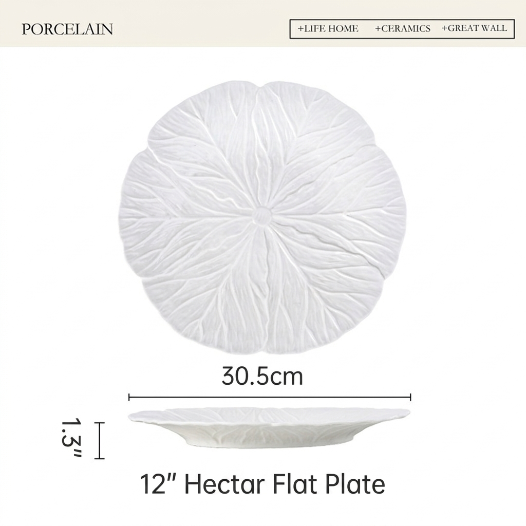Blanc - assiette plate de 12 pouces