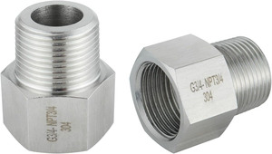 Stainless Steel Brass <strong>1</strong>/<strong>2</strong> &quot; Male Pipe <strong>to</strong> <strong>1</strong>&quot; Female Thread <strong>Reducer</strong> Straight Adapter <strong>BSP</strong> NPT Thread Hydraulic Hose Adapter - Product Image 4