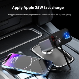 Cross-Border 100W Super Fast Charging PD Car <strong>Charger</strong> QC3.0 Type-C 2A Metal Bending Telescopic Four-in-<strong>One</strong> Fast Earphones - Product Image 4