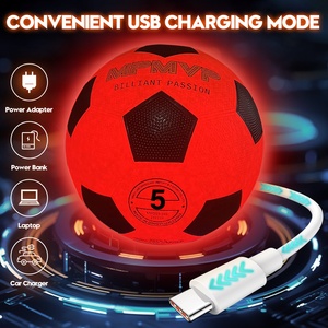 MPMVPサイズ5 <span class=keywords><strong>LED</strong></span>サッカーボールUSB充電式発光輝くゴムボールトレーニングカスタマイズ可能なロゴ - Product Image 2