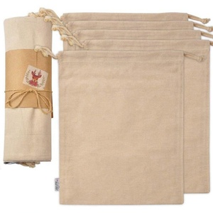 Custom Organic Cotton <strong>Draw</strong> <strong>String</strong> <strong>Bags</strong> Small Lightweight Eco-Friendly Packaging with Letter <strong>Pattern</strong> - Product Image 5