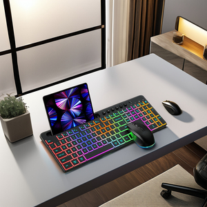 114 Keys Multimedia 2.4G Bluetooth Membrane Wireless <strong>Keyboard</strong> and Mouse for PC <strong>Computer</strong> RGB Silent <strong>Keyboard</strong> and Mouse <strong>Combo</strong> - Product Image 6