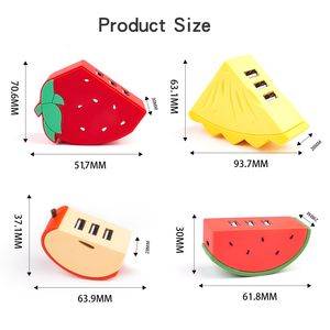 Regalo personalizado divertido lindo frutas Usb Hub diseño USb 2,0 transferencia de datos 3 puertos adaptadores 3,0 Usb Hub