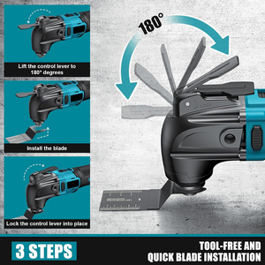 Strumento oscillante Cordless per batteria Makita 18V, strumento motore Brushless a velocità variabile 6, Kit Multi utensile oscillante - Product Image 4