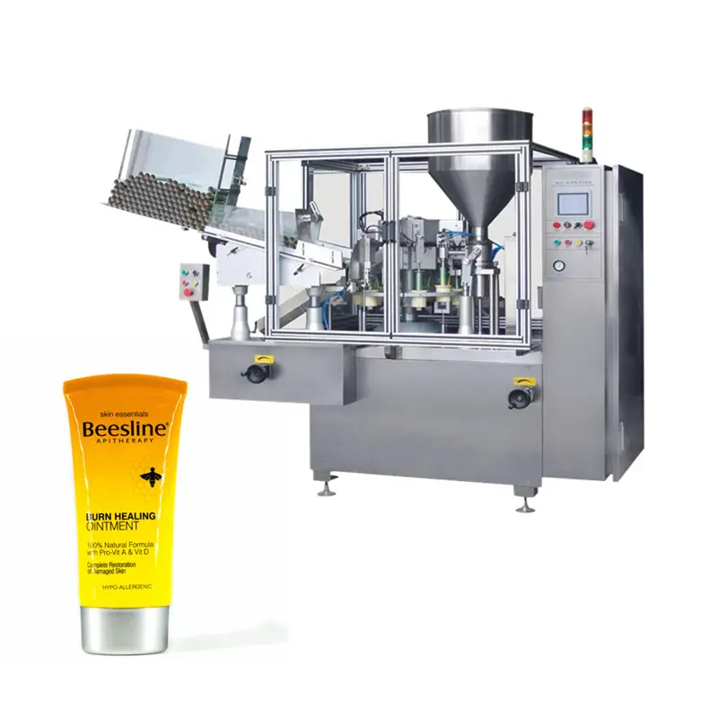 Automatisch Pakket 50Ml 100Ml 200Ml Honinggellijm Zalf Crème Zuiger Buis Vul-En Sluitmachine Met Stofkap