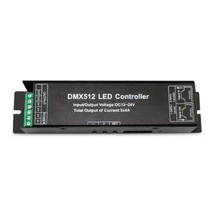 Hot Selling 12V 192W Digital Display RGB <strong>Controller</strong> RJ45 3 Channel 3CH RGB DMX512 DMX Decoder for KTV Bar Lighting - Product Image 1