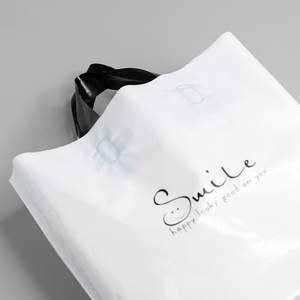 Custom Poly Bag <strong>Soft</strong> <strong>Loop</strong> <strong>Handles</strong> LDPE/HDPE Tote Shopping Plastic Bag with Own logo for Clothing Packaging - Product Image 5