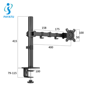 Evrensel tek monitör kolu çift kol monitör standı masası VESA 100x100 14-32 inç bilgisayar ekran monitör için montaj - Product Image 4