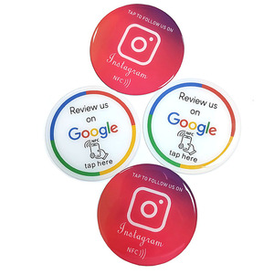 แผ่นเมนูทรงกลมทำจากพีวีซีและอะคริลิค Google NFC แผ่นสี่เหลี่ยมสำหรับรีวิว Google - Product Image 1