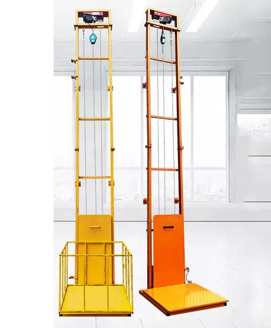 Ucuz küçük asansörler evler için kaldırma tezgahları basit kargo asansör ev ev mal malzeme kişi için