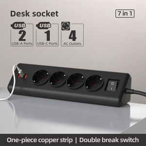 Multifunktion ale rutsch feste Desktop-Multimedia-Steckdose nach europäischem Standard ohne Öffnen - Product Image 2