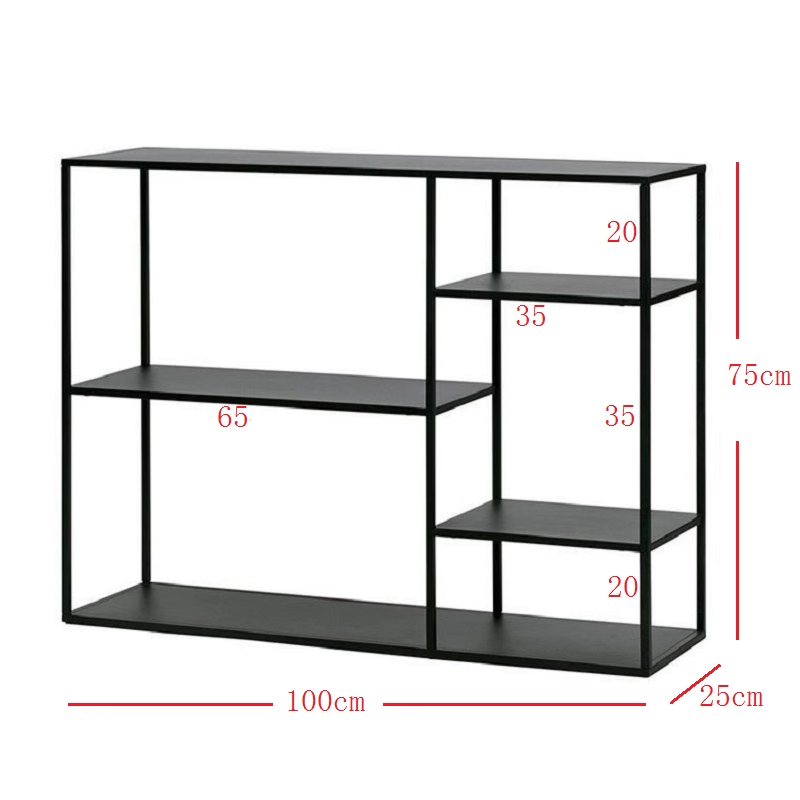 Noir mat: longueur 100 largeur 25 haut 75cm