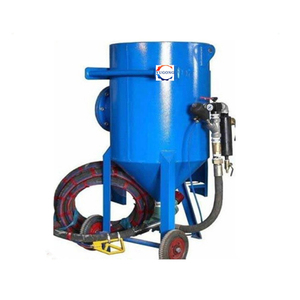 Tam aksesuarları kumlama hortum ve meme ile taşınabilir kumlama makinesi kumlama tankı 300L 600lbs