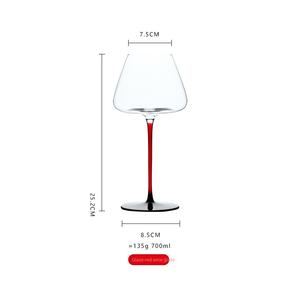 Bộ ly rượu vang Burgundy cao cấp, làm thủ công bằng thủy tinh pha lê, có nơ đen đỏ, kiểu dáng bụng rộng, ly rượu sâm banh, bán buôn - Product Image 2