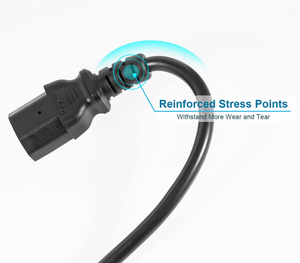 10ft <strong>Computer</strong> Power Cord, NEMA 5-15P to C13, 10A 125V, 18AWG, Black <strong>Replacement</strong> AC Power Cord, Printer, <strong>Monitor</strong> Power Cable - Product Image 4