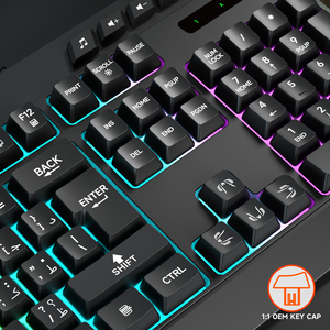 Clavier Gaming Computadora ergonómica con cable Colorido RGB Reposamuñecas Teclados para juegos con reposamanos para computadora portátil y Escritorio - Product Image 6