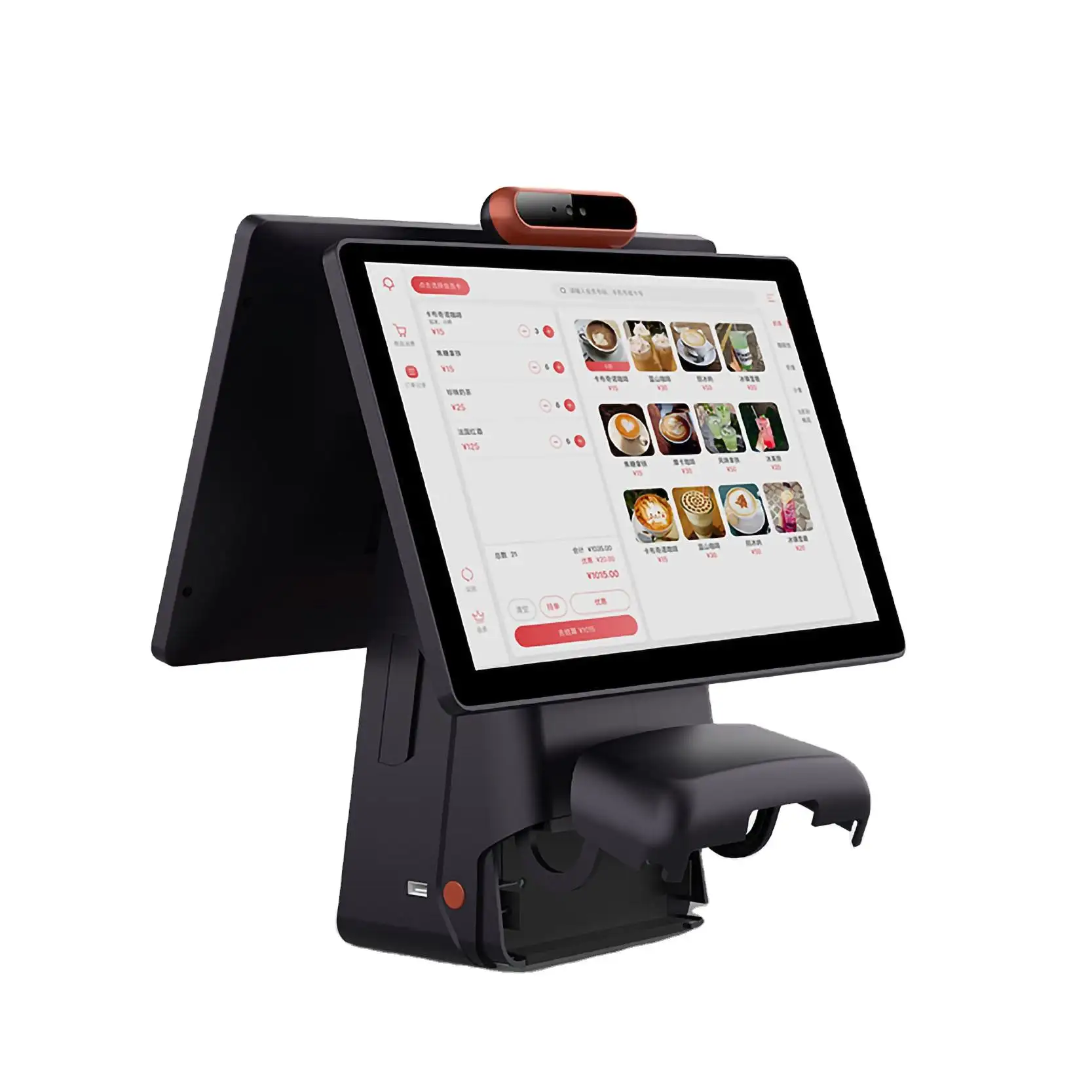 Bozz All In One Android Desktop Linux Rotation Terminal POS System with printer 80mm