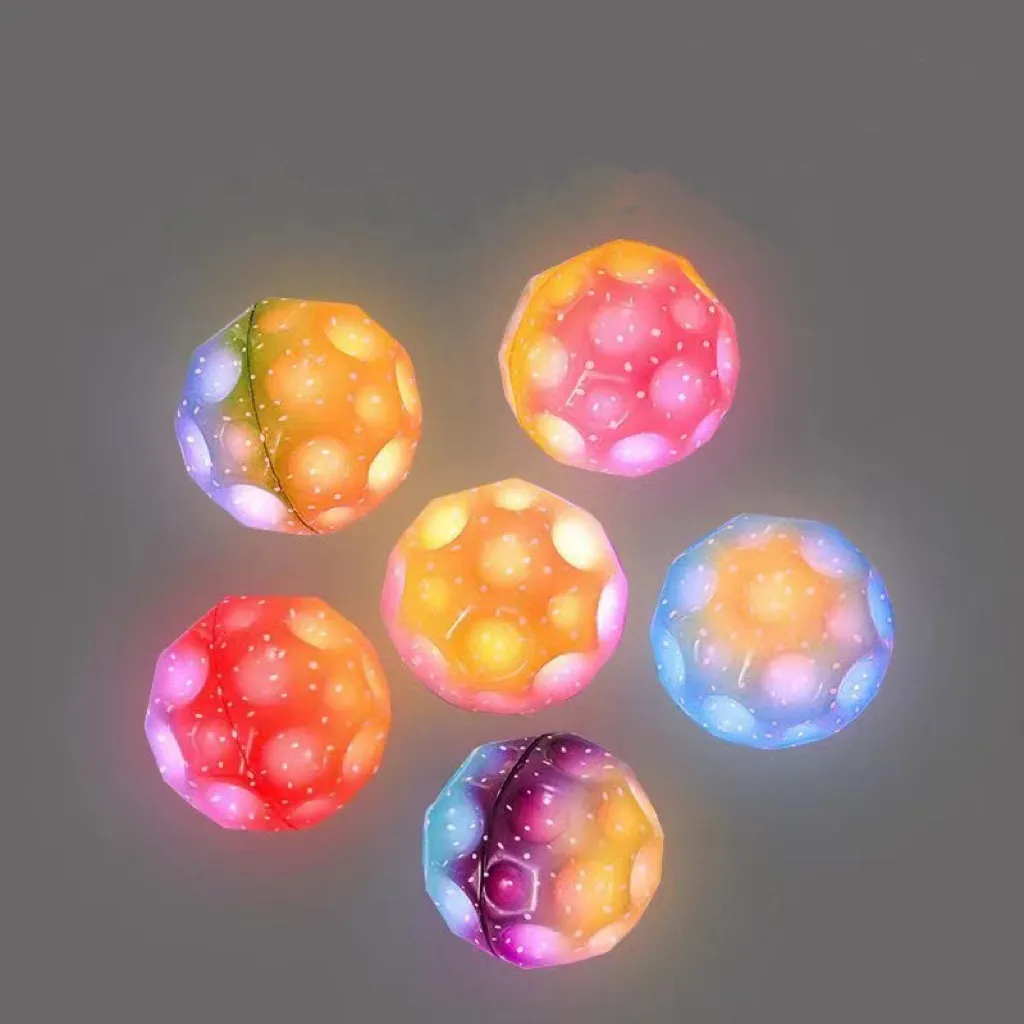 Custom Imprint Stijl Glow In The Dark Soft Pu Foam Ball Dodge Ball Super High Bounce Toy Moon Bounce Ball