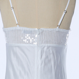 Özel spagetti kayışı dantelli payetli saten zarif abiye moda balo elbisesi katı kadın elbiseleri - Product Image 2