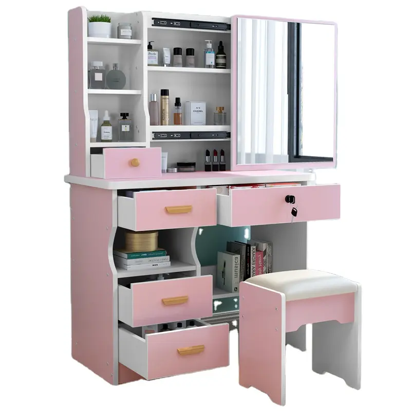 Tocador Simple para niños, tocador de maquillaje con lámpara, mesa de estudio, dormitorio, minimando moderno