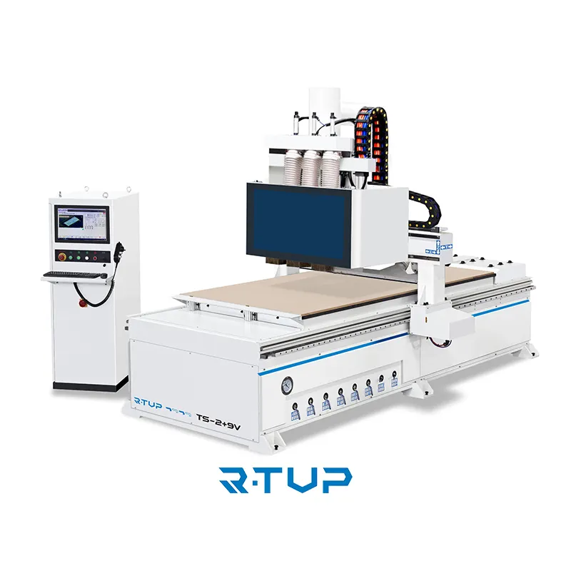R-TUP çift çalışma iğ 9V matkap grubu ahşap oyma makinesi CNC Router makine
