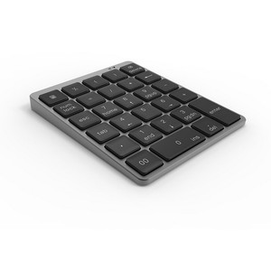 Teclado inalámbrico N960 de 28 teclas, periférico de aleación de aluminio, Digital, carga USB, ultrafino, con dientes azules