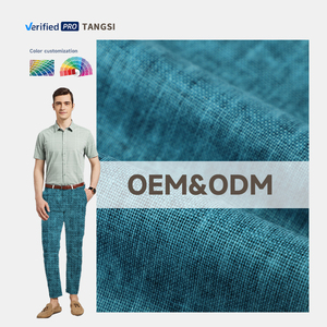 Comfortable Mixed <strong>Linen</strong> With Pigment Solid Natural Washed Soft 55% <strong>Linen</strong> 45% Viscose <strong>Fabric</strong> For Shirt Dress - Product Image 1