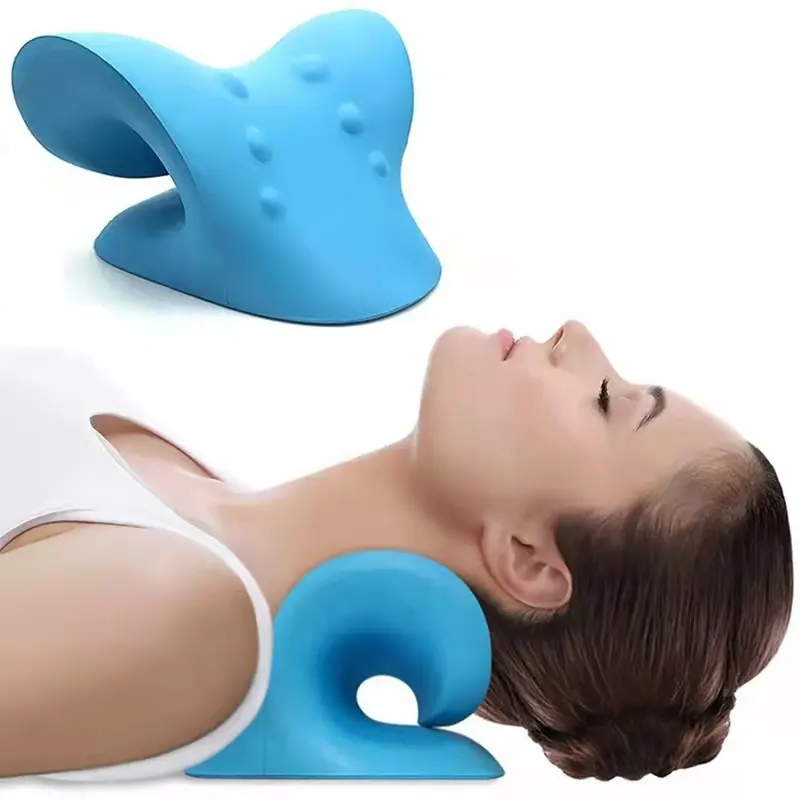 휴대용 목 자궁 경부 어깨 카이로 프랙틱 Relaxer 지원 통증 완화를위한 견인 베개 목 들것