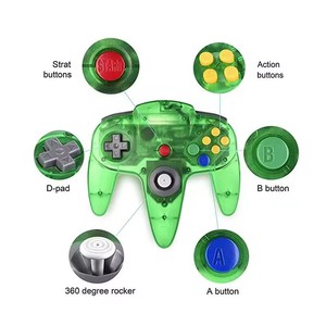 จอยสติ๊กควบคุมเกมแบบมีสายโปร่งใสสำหรับ Nintendo N64เกมแพดควบคุมการเล่นเกม - Product Image 6