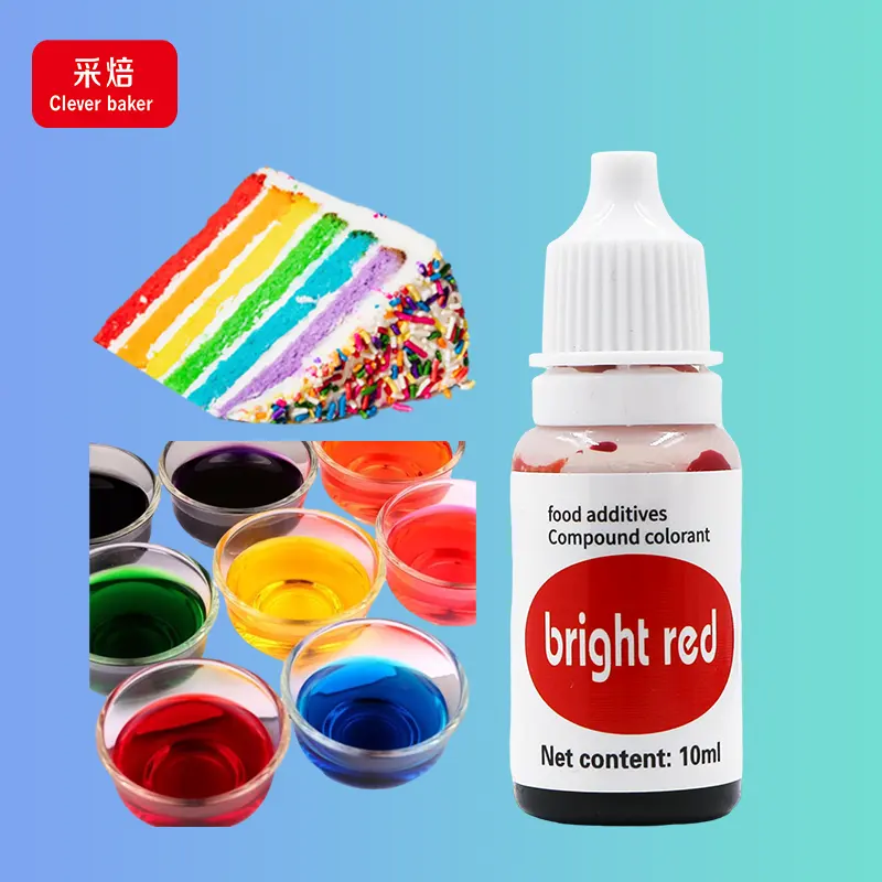 edible coloring bright red halal food colour liquid hot sale food dye for cake coloring edible colorant