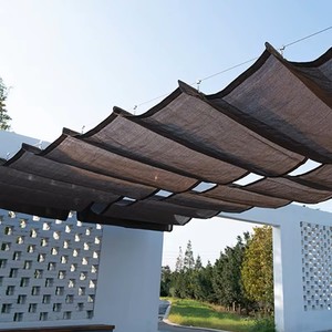 Jinguan HDPE rüzgâr siperi Net 5X50 ft 170 GSM bej ekran koruyucu çit kapak tenis mahkemesi ekran koruyucu ağları - Product Image 5