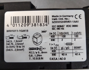 Neue und originale Plc 3 RV10111GA15 Manuelle Motors tarter Protector Breaker Loc 4 E31 SPS-Programmier steuerung - Product Image 2
