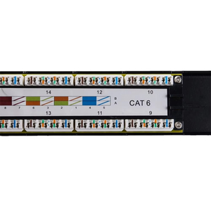 Cat6 UTP Panel de conexión de 16 puertos 1U Panel de conexión RJ45 cargado/descargado 16 24 48 Panel de conexión de puertos - Product Image 1