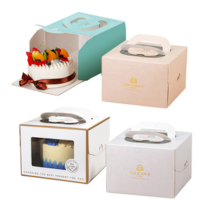 Sinh Thái Thân Thiện Với Thấp Moq Bán Buôn Giấy Bánh Hộp Với Xử Lý Bánh Sinh Nhật Bao Bì Hộp Với Cửa Sổ - Product Image 1