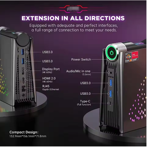 Fabrika yeni gelmesi AMR5 Mini Pc AMD R7 Gaming u oyun Mini PC M.2 NVME 16GB RAM 512GB SSD WIFI 6 Mini bilgisayar masaüstü bilgisayar - Product Image 2