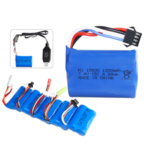충전식 7.4V 18500 1200mAh 15C 원통형 리튬 이온 배터리 <span class=keywords><strong>RC</strong></span> 헬리콥터 트럭 장난감 원격 배터리 자동차 - Product Image 2