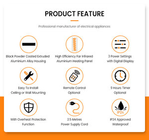 Aluminum Strip <strong>Heating</strong> 1800W Electric Infrared Remote Control <strong>Ceiling</strong> and Wall Mounting Panel Patio Heater - Product Image 4