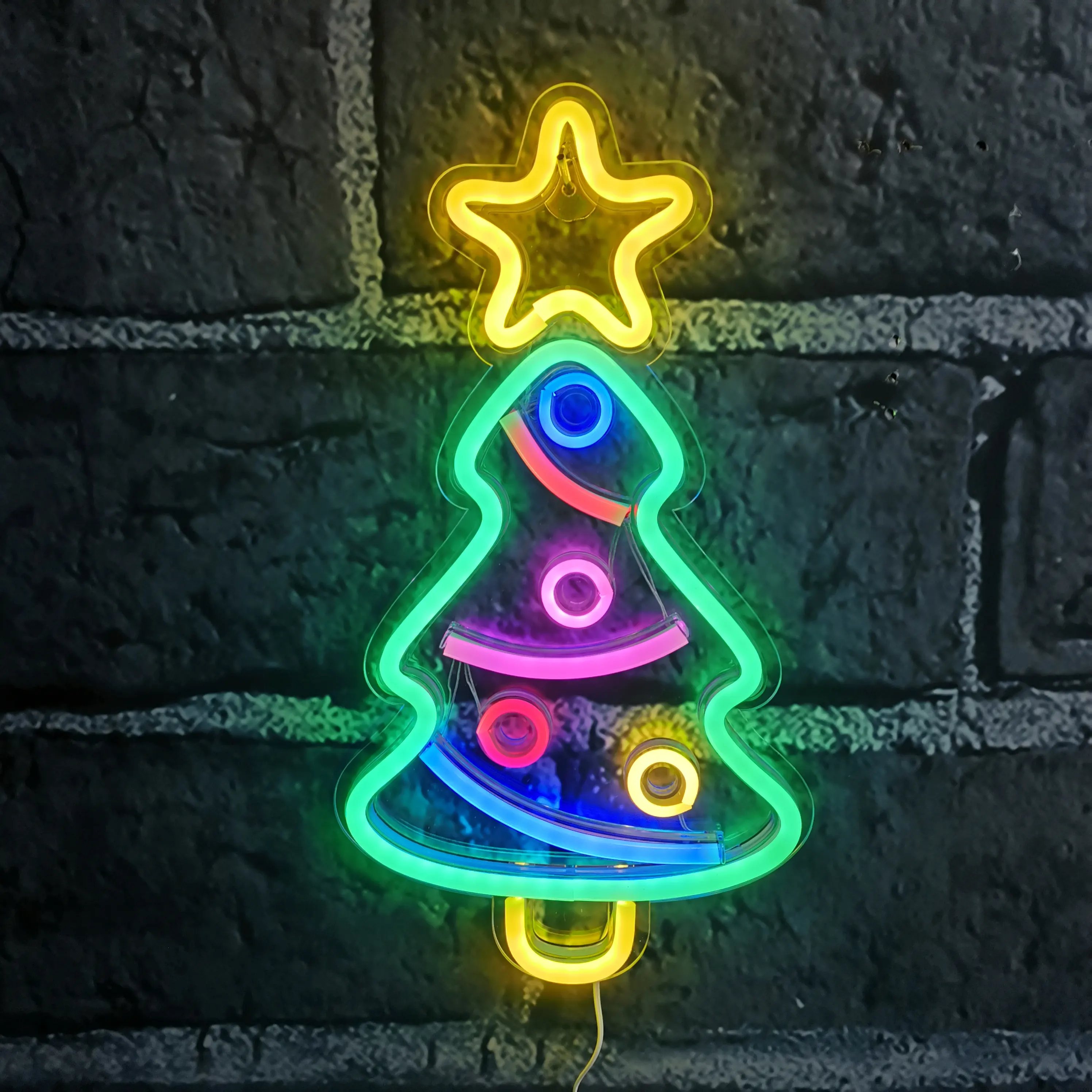 Luminária led neon para parede, para parede, pendurada em neon, para loja de natal, arte para decoração de parede, colorida, luminária neon, alimentada por usb