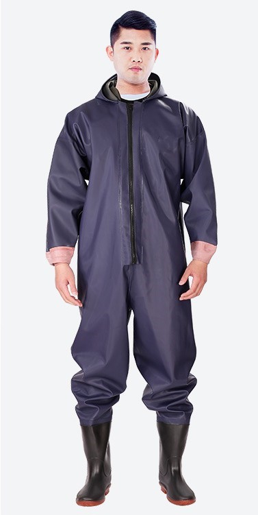 Bleu 0.75mm wader de pêche une pièce