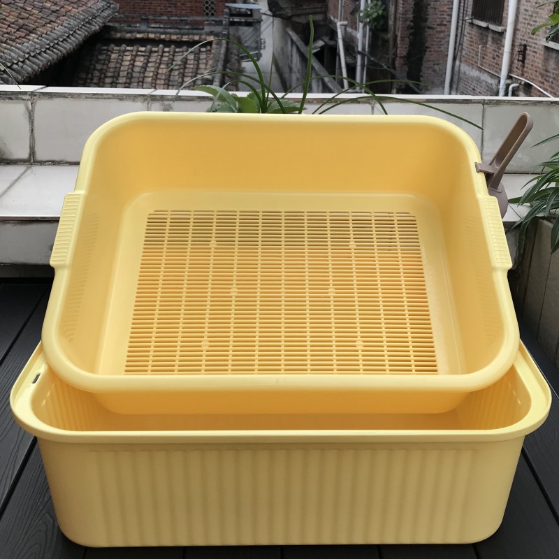 Rejilla superior amarilla, lavabo inferior amarillo.
