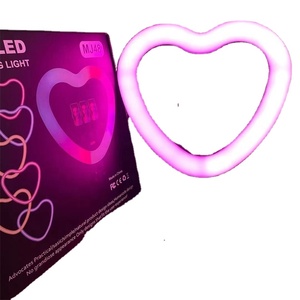 YouTube Vlogs, cep telefonu canlı akışı ve cep telefonu doldurma aydınlatması için kalp şeklinde RGB LED Selfie halka ışık. - Product Image 1