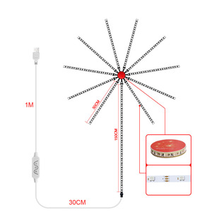 Holiday Music Sync <strong>Led</strong> Fireworks Light Strip RGB Remote Control Nightlights Decorations Room Decor Lamp for Home - Product Image 2