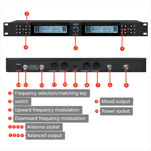 Chuyên nghiệp dài phạm vi nhạy cảm cao UHF Bốn cách đài phát thanh tiếng ồn hủy bỏ kim loại micro không dây - Product Image 2