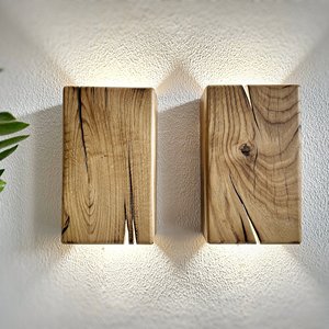 קישוט סדוק עץ הלילה אור מנורת מסעדה בסגנון כפרי סדוק קוביה קיר אור עץ אור