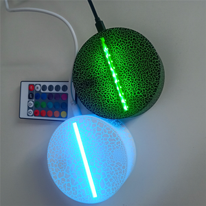 Yedek USB güç uzaktan kumandalı dokunmatik anahtar ABS akrilik 3D LED gece lambası lamba standı monte taban çatlak kabuk - Product Image 5