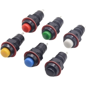 DS-213 blu 10mm interruttore a pulsante in ottone autoregolante da 10mm a 2 PIN corrente Max 1A tensione Max 24V funzione autobloccante IP67/IP65 - Product Image 2