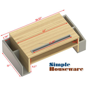 Adjustable Wooden Desktop Table Desk Laptop <strong>Computer</strong> <strong>Monitor</strong> Stand Riser Multi <strong>Function</strong> 3 in 1 Office Desk Organizer Pencil - Product Image 2