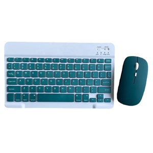 Teclado inalámbrico BT para tableta, PC, Ipad, teléfonos inteligentes, 3 modos, 10,1 pulgadas, Mini teclado y ratón inalámbrico portátil